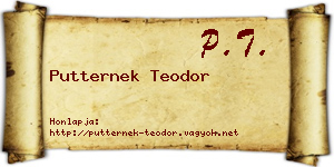 Putternek Teodor névjegykártya